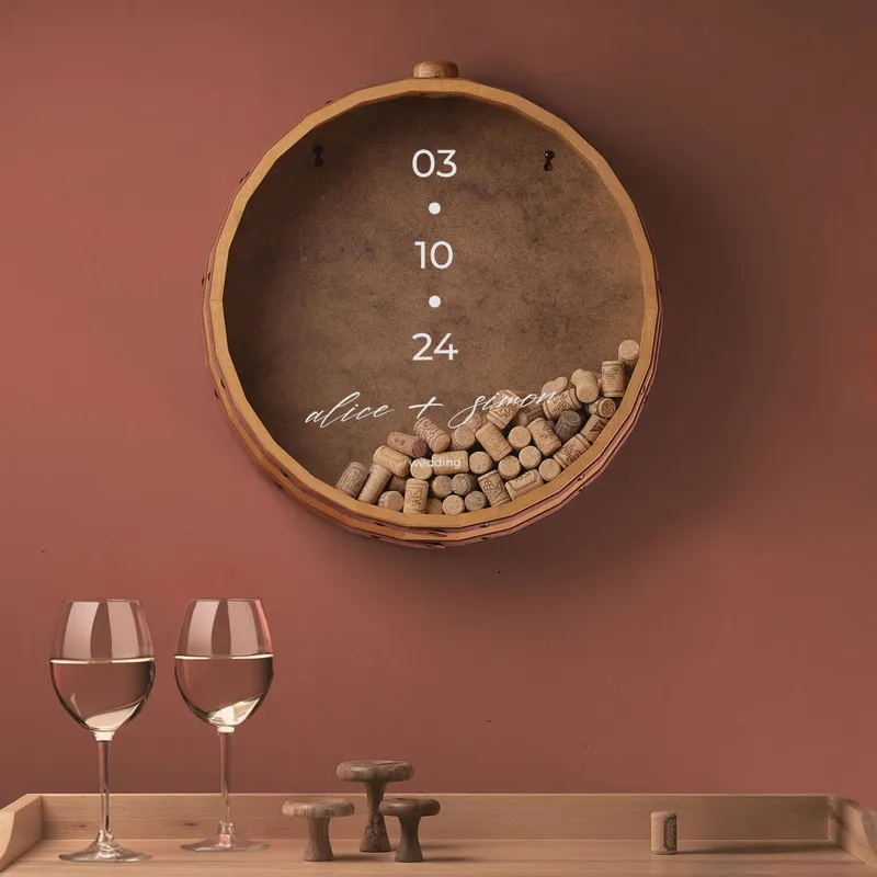 Personalised Decorative Wine Cork Box with Special Date