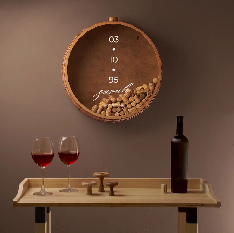 Personalised Decorative Wine Cork Box with Special Date