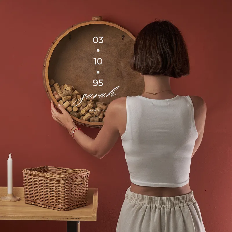 Personalised Decorative Wine Cork Box with Special Date