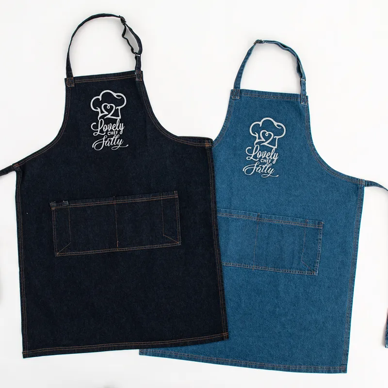 Personalized Denim Chef Apron with a Lovely Chef Message