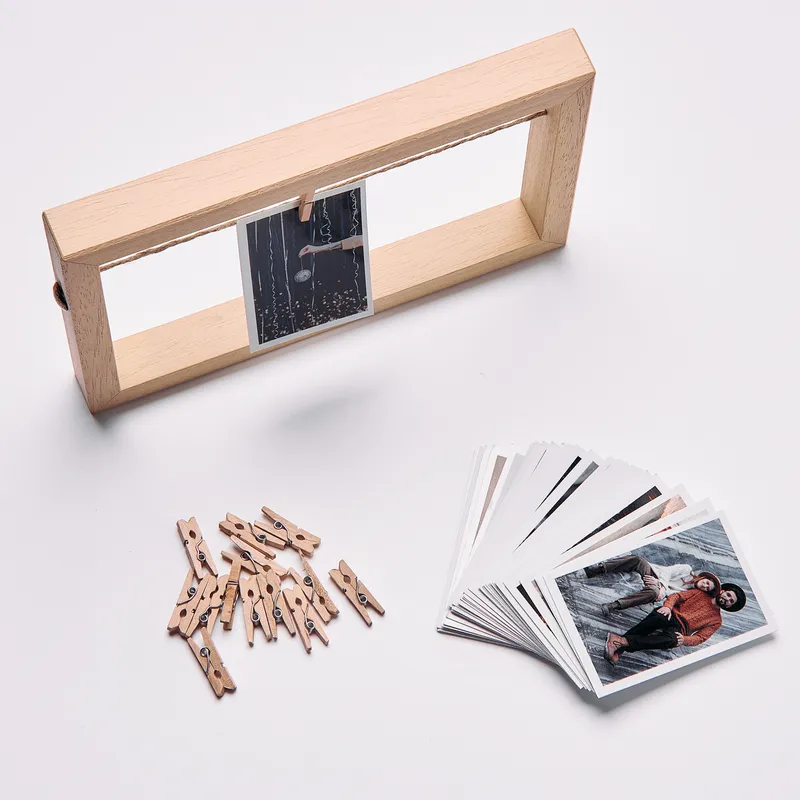 Personalised Wooden Photo Frame with Hanging String