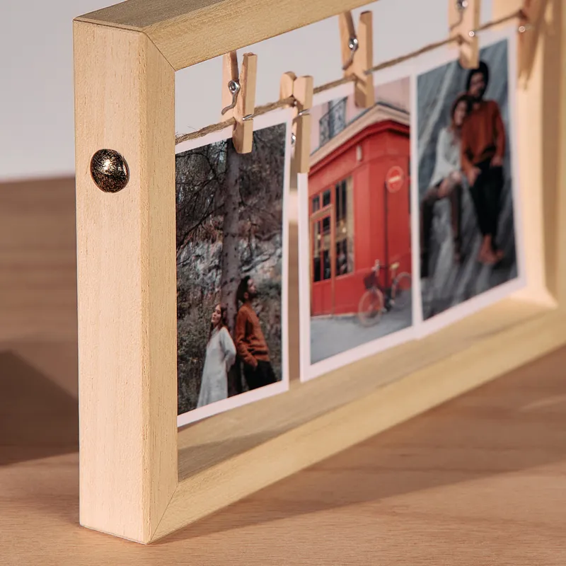 Personalised Wooden Photo Frame with Hanging String