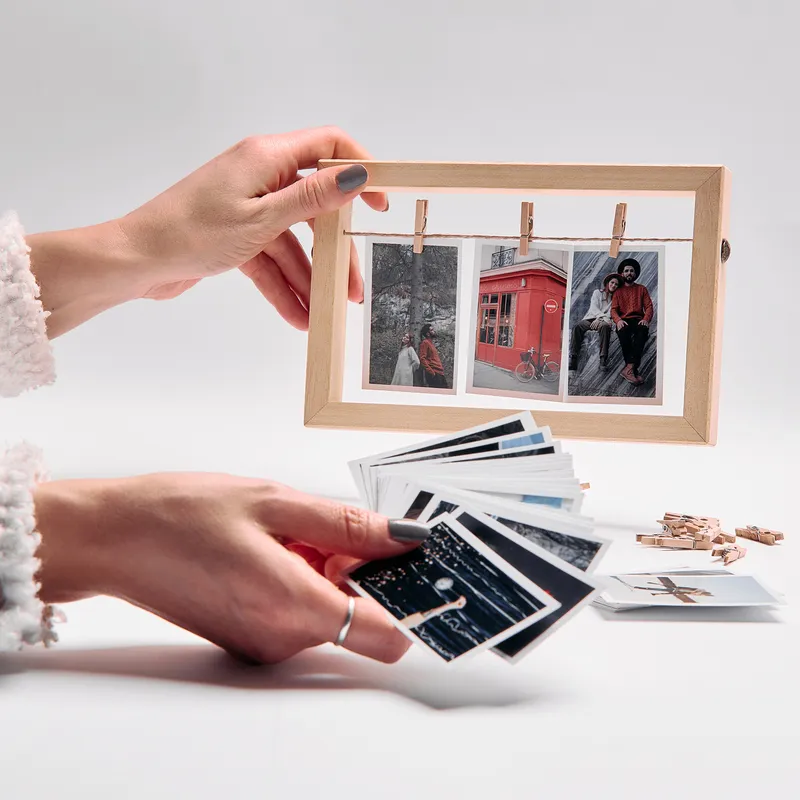 Personalised Wooden Photo Frame with Hanging String