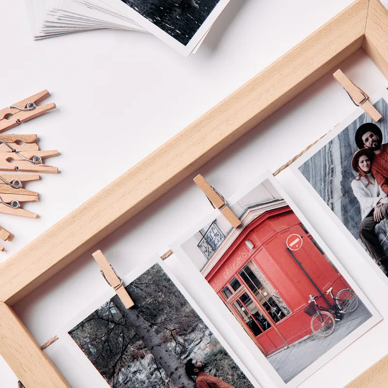 Personalised Wooden Photo Frame with Hanging String