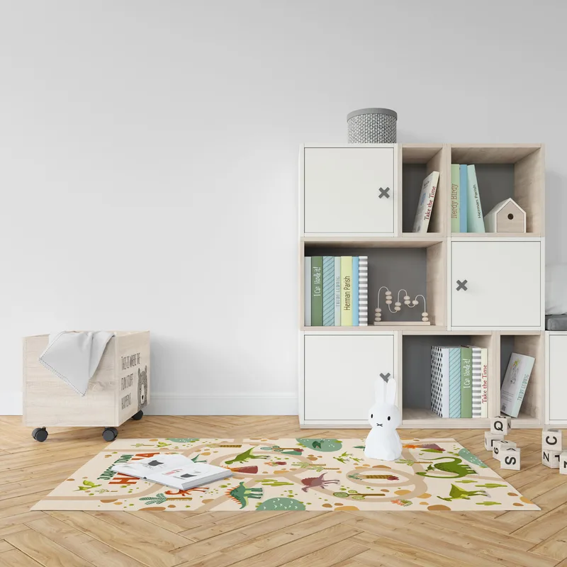 Personalized Dinosaur Themed Kids Play Mat - Personalized Kids Play Blanket