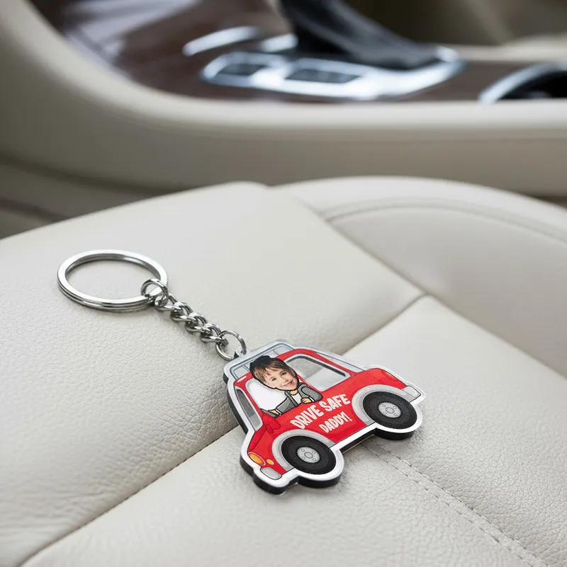 Personalized Drive Safe Car Keychain with Photo