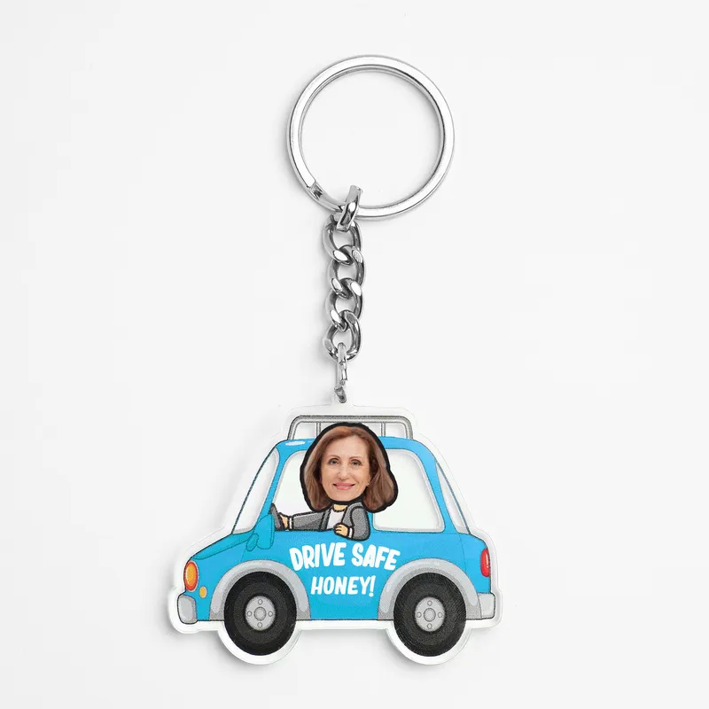 Personalized Drive Safe Car Keychain with Photo