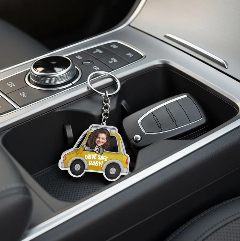 Personalized Drive Safe Car Keychain with Photo