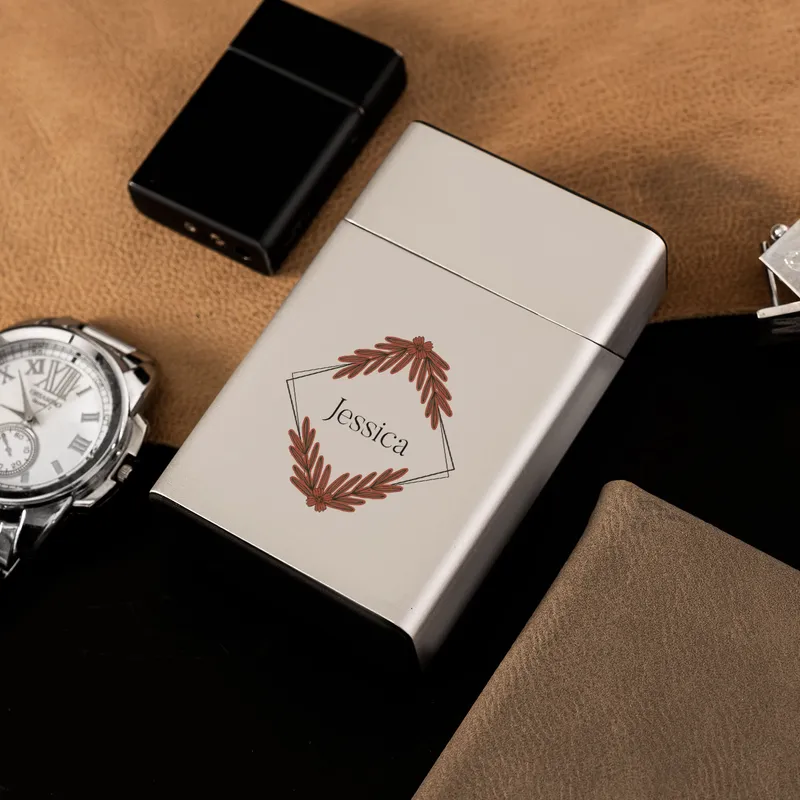 Personalized Elegant Metal Cigarette Case for Her