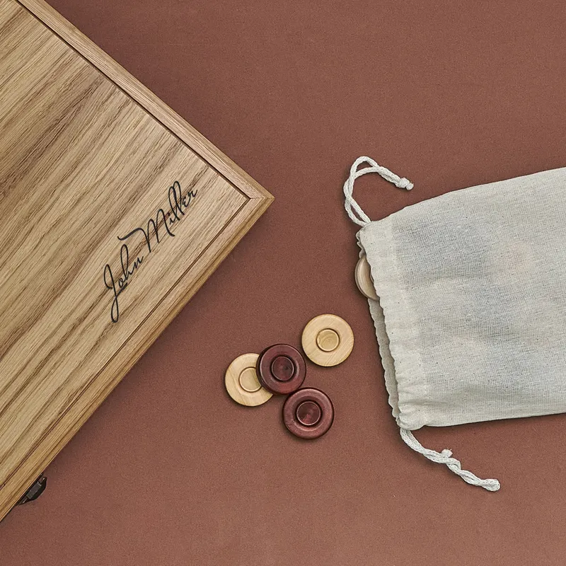 Personalized Elite Grooved Personalized Oak Backgammon
