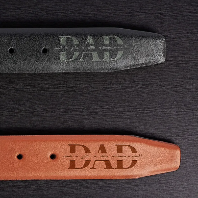 Personalized Engraved Leather Belt for Dad