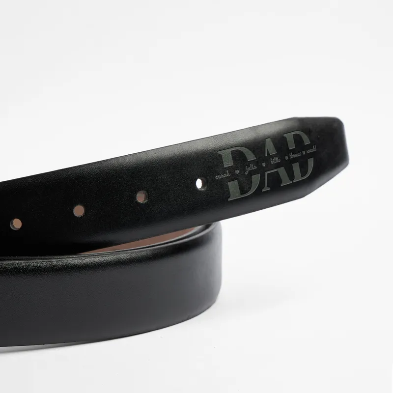 Personalized Engraved Leather Belt for Dad