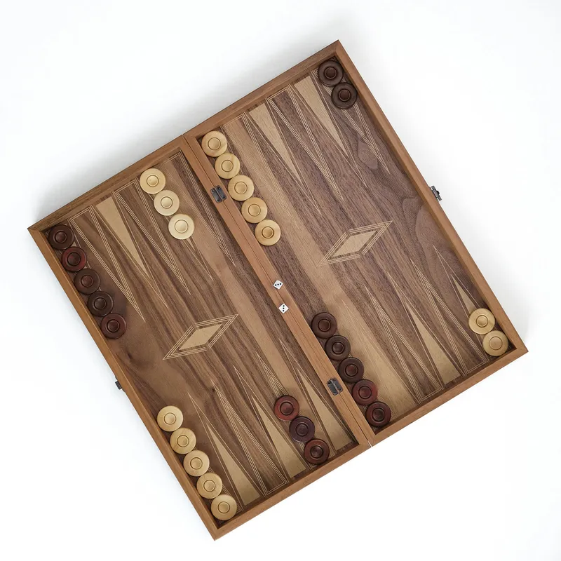 Personalized Engraved Walnut Backgammon Set for Occasion