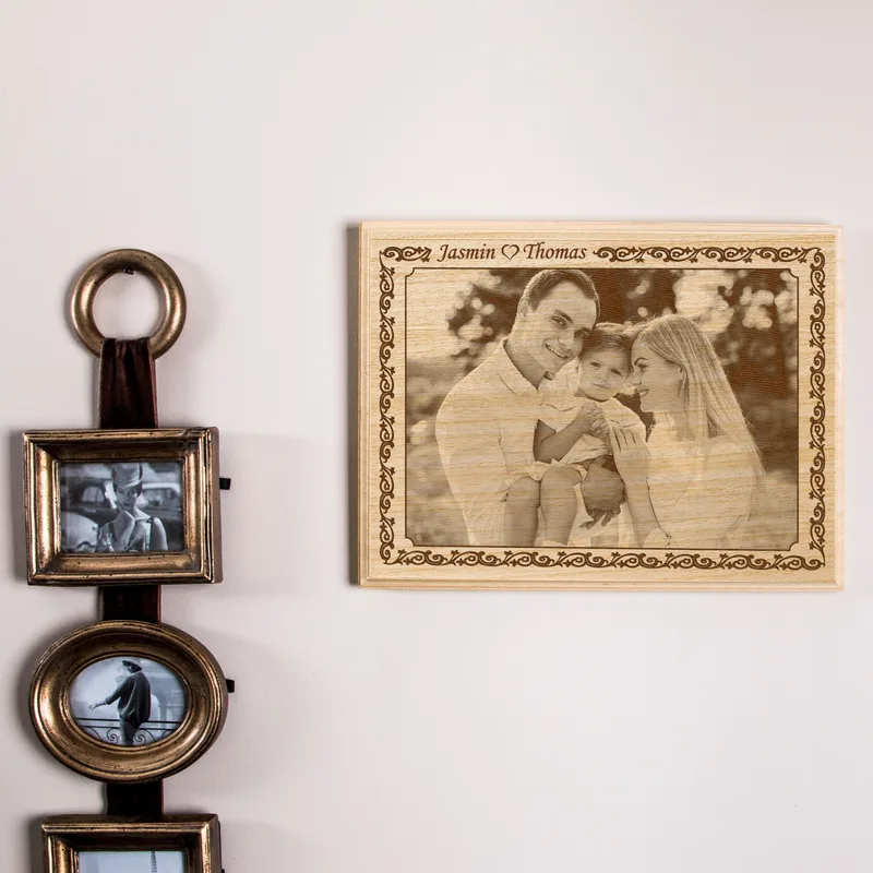 Personalised Engraved Wooden Photo for Romantic Memories