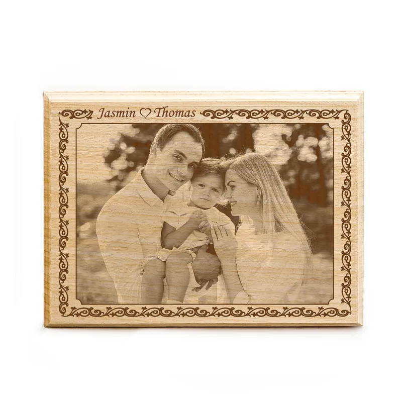 Personalised Engraved Wooden Photo for Romantic Memories