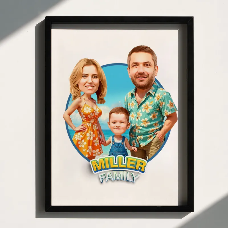 Personalized Family Cartoon Photo Frame Gift