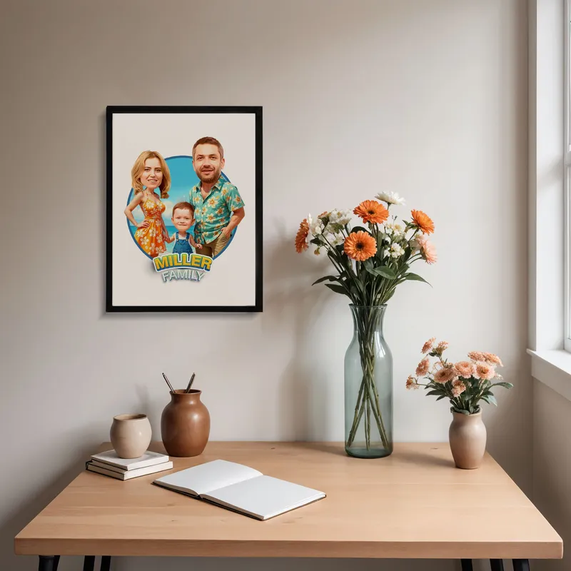 Personalized Family Cartoon Photo Frame Gift