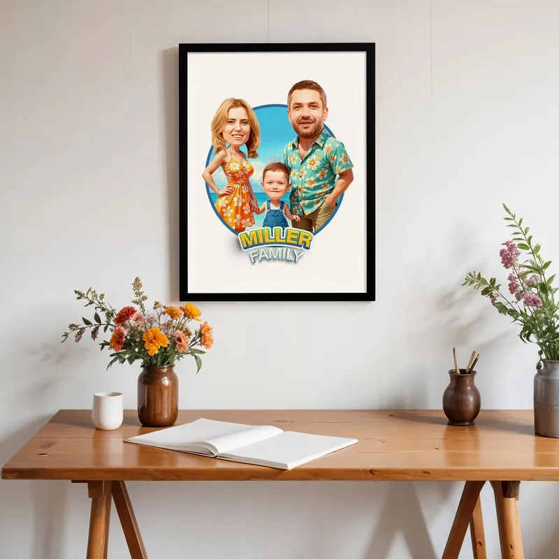 Personalized Family Cartoon Photo Frame Gift