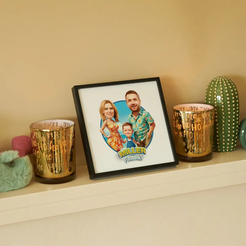 Personalized Family Cartoon Photo Frame Keepsake