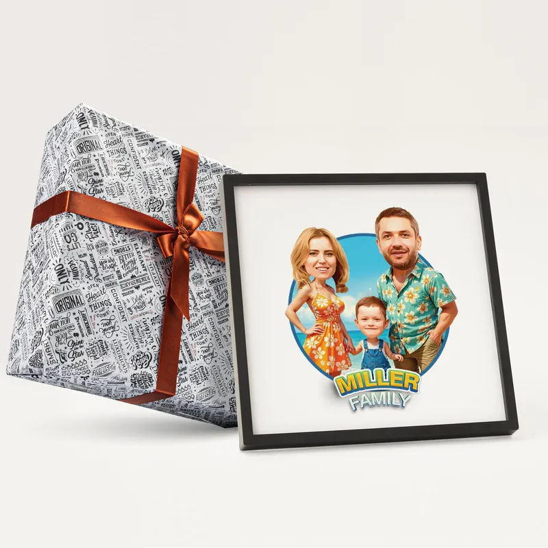 Personalized Family Cartoon Photo Frame Keepsake