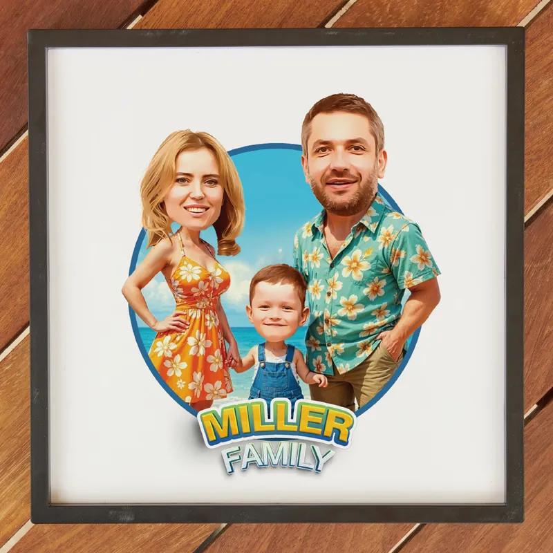 Personalized Family Cartoon Photo Frame Keepsake