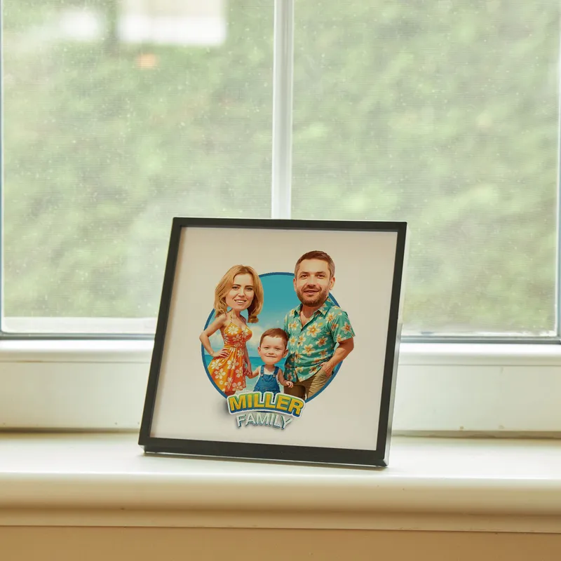 Personalized Family Cartoon Photo Frame Keepsake