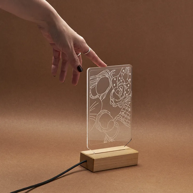 Personalized Family Line Art Portrait Lamp