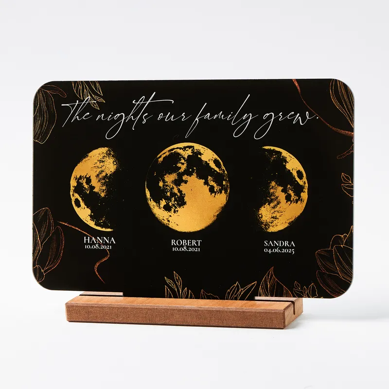 Personalized Family Moon Phase Acrylic Plaque for Family