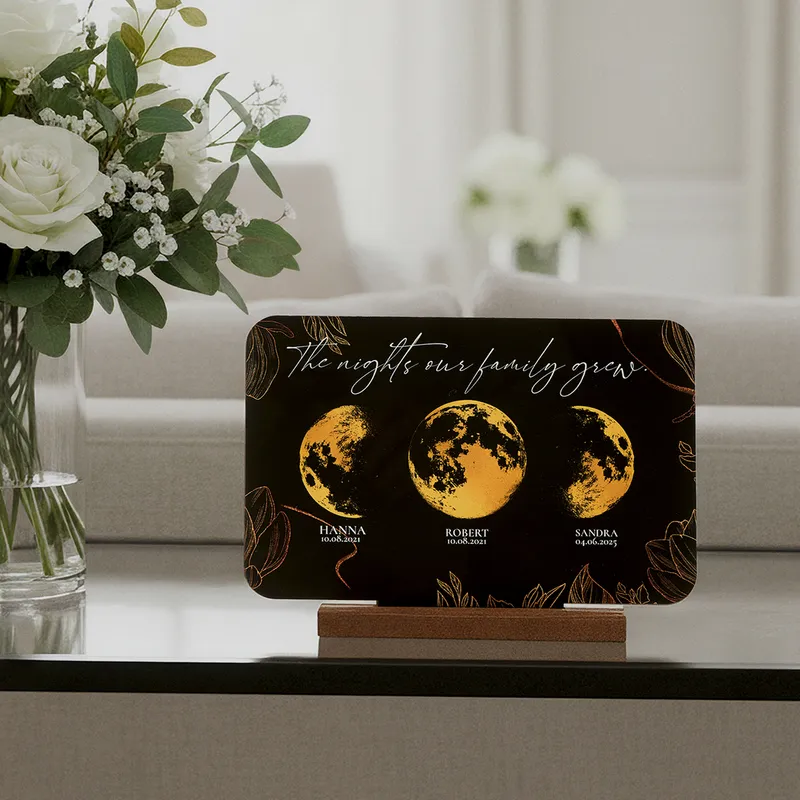 Personalized Family Moon Phase Acrylic Plaque for Family