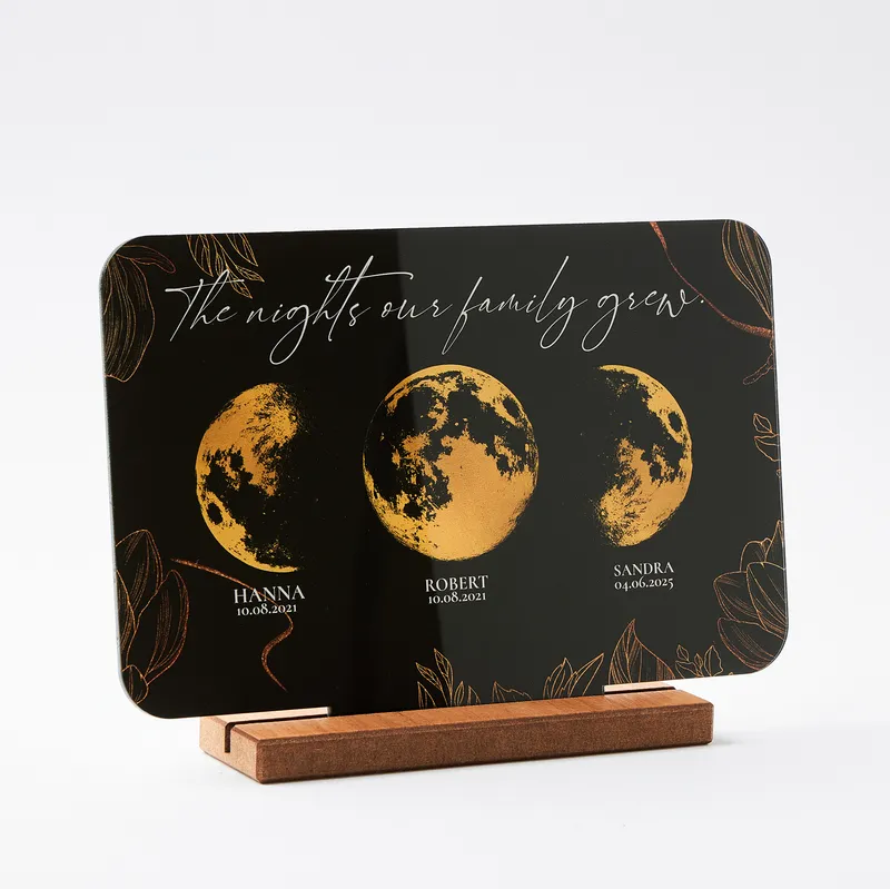 Personalized Family Moon Phase Acrylic Plaque for Family