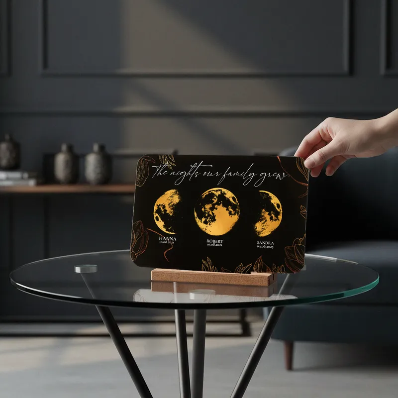 Personalized Family Moon Phase Acrylic Plaque for Family