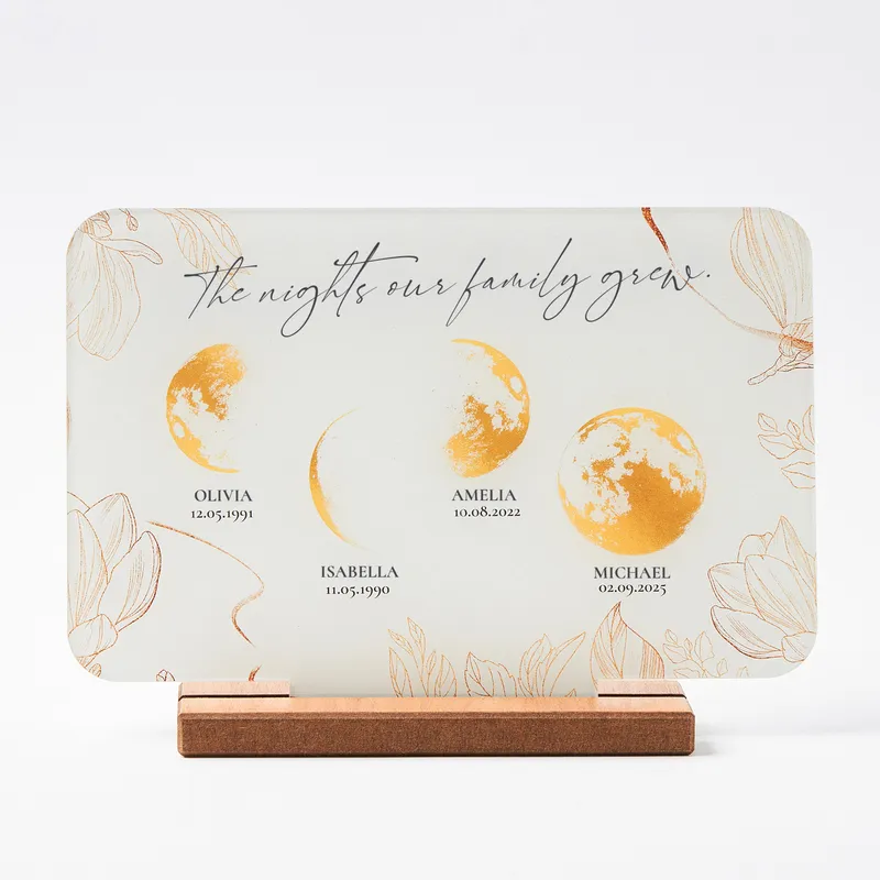 Personalized Family Moon Phase Desktop Plaque