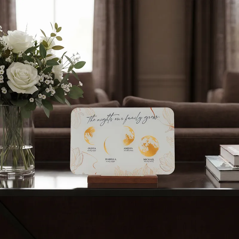 Personalized Family Moon Phase Desktop Plaque