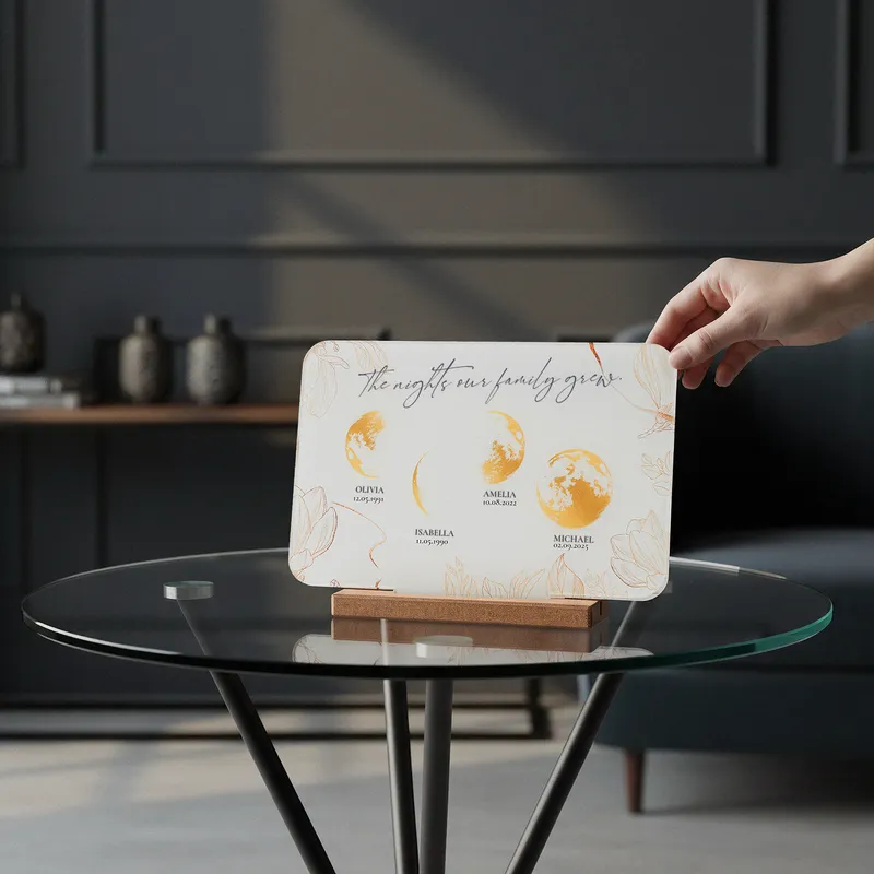 Personalized Family Moon Phase Desktop Plaque