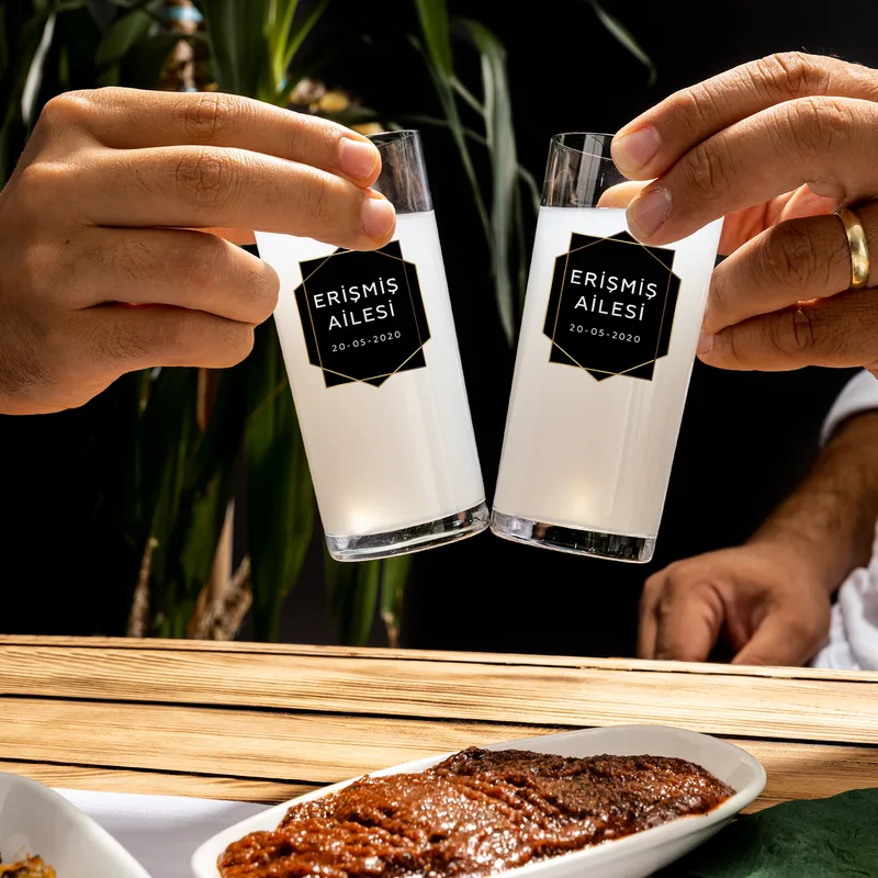 Personalized Family Name Raki Glass Set with Carafe