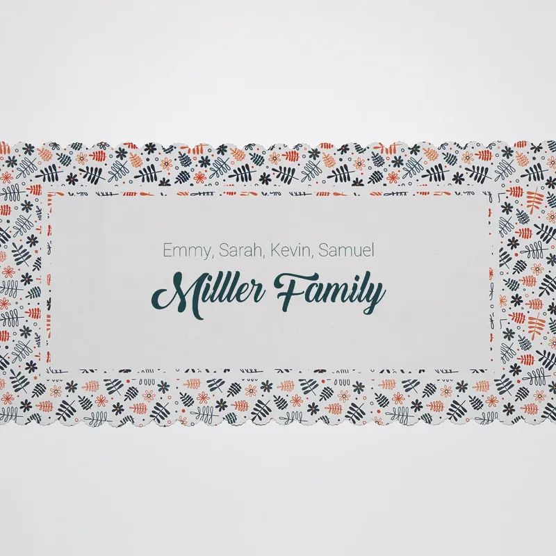 Personalized Family Name Table Runner for 4-6 People