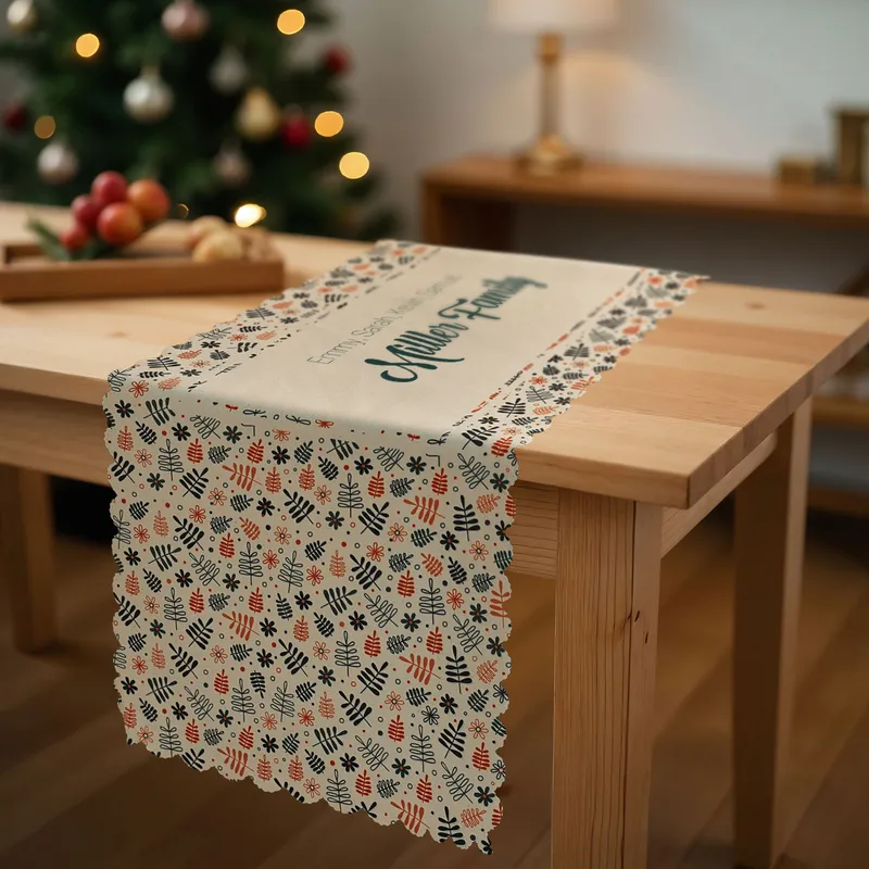 Personalized Family Name Table Runner for 4-6 People