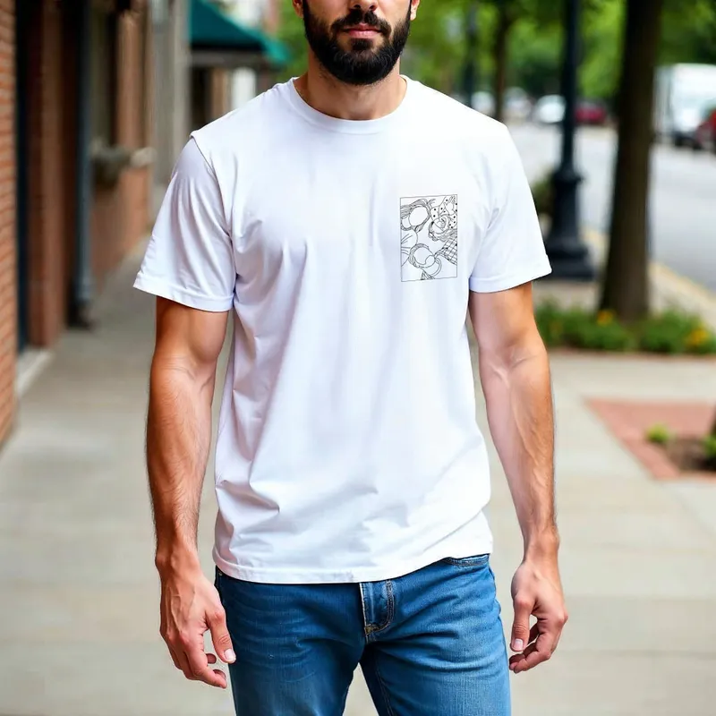 Personalised Family Photo Line Art T-Shirt