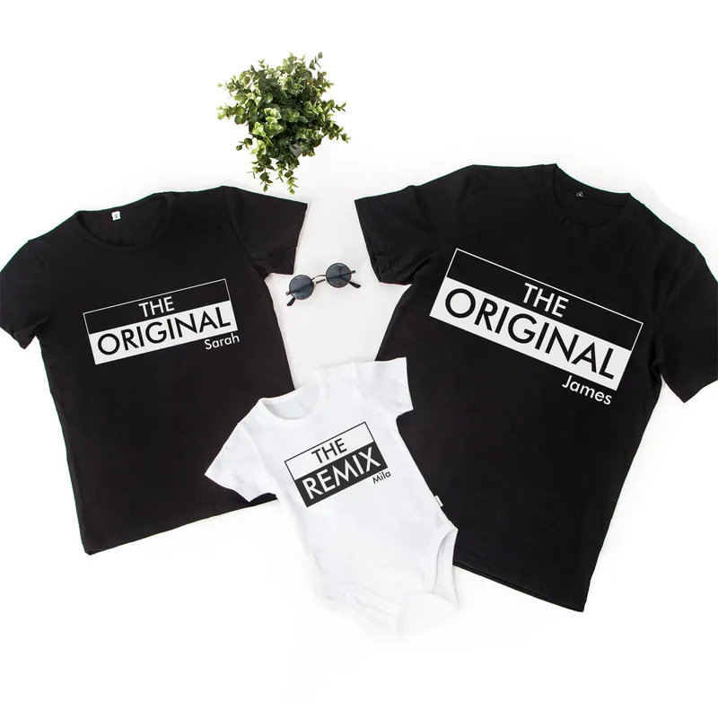 Personalised Family T-Shirt and Baby Onesie Set