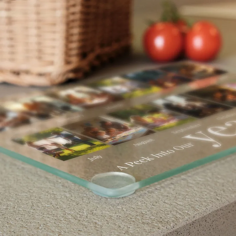 Personalised Family Year Glass Cutting Board