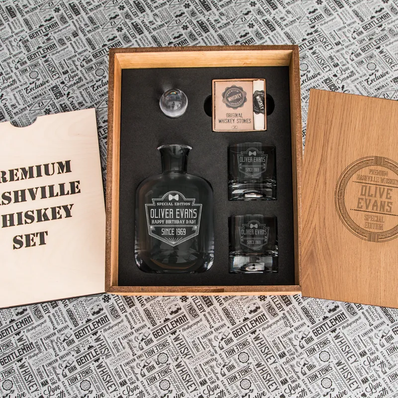 Personalized Father's Day Gift Nashville Whiskey Set