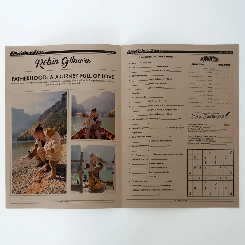 Personalized Father's Day Newspaper Keepsake with Photo