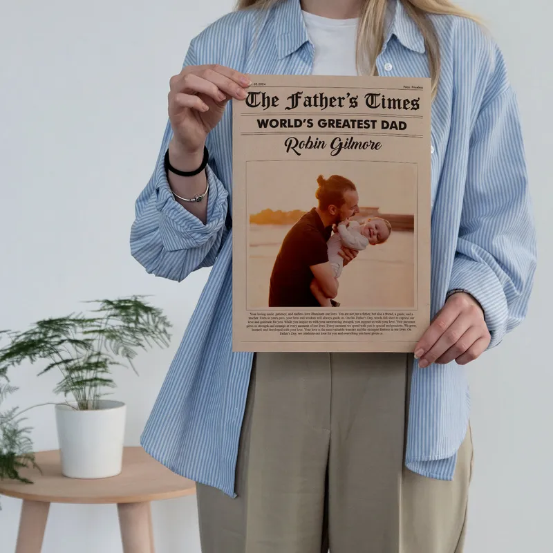 Personalized Father's Day Newspaper Keepsake with Photo