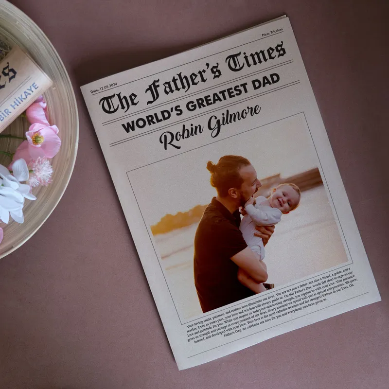 Personalized Father's Day Newspaper Keepsake with Photo