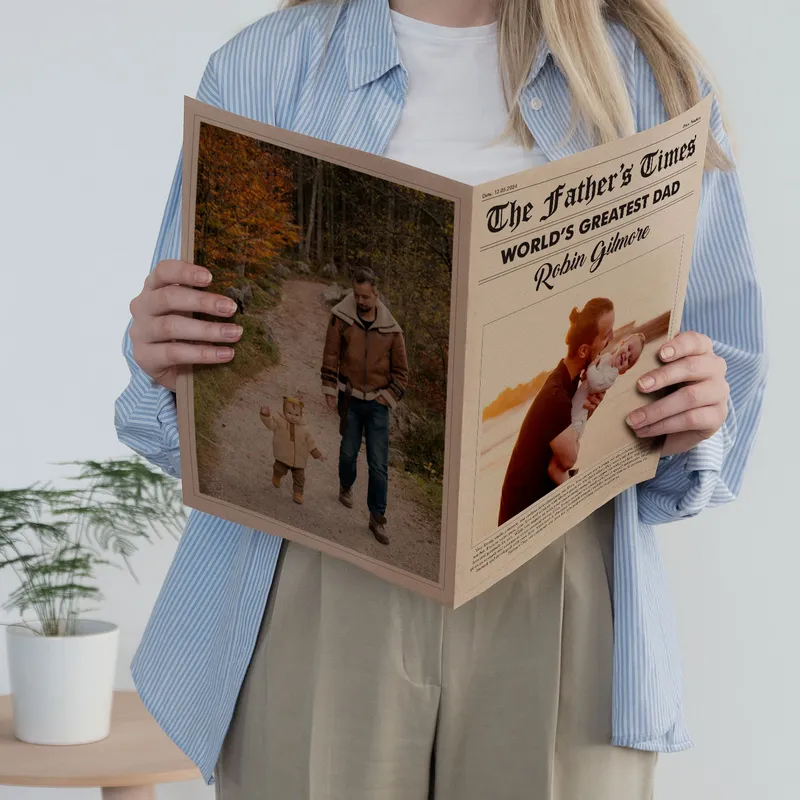 Personalized Father's Day Newspaper Keepsake with Photo