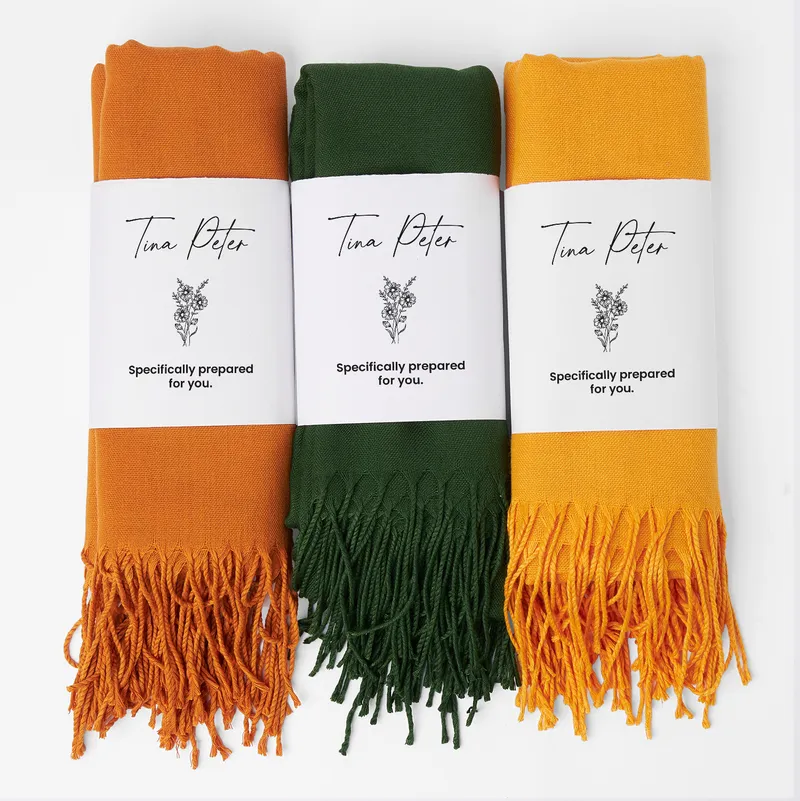 Personalised Honey-Coloured Floral Shawl with Belt