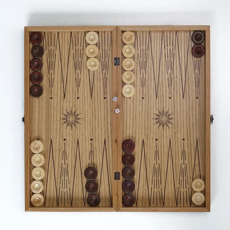 Personalized Floral Leather Backgammon Set