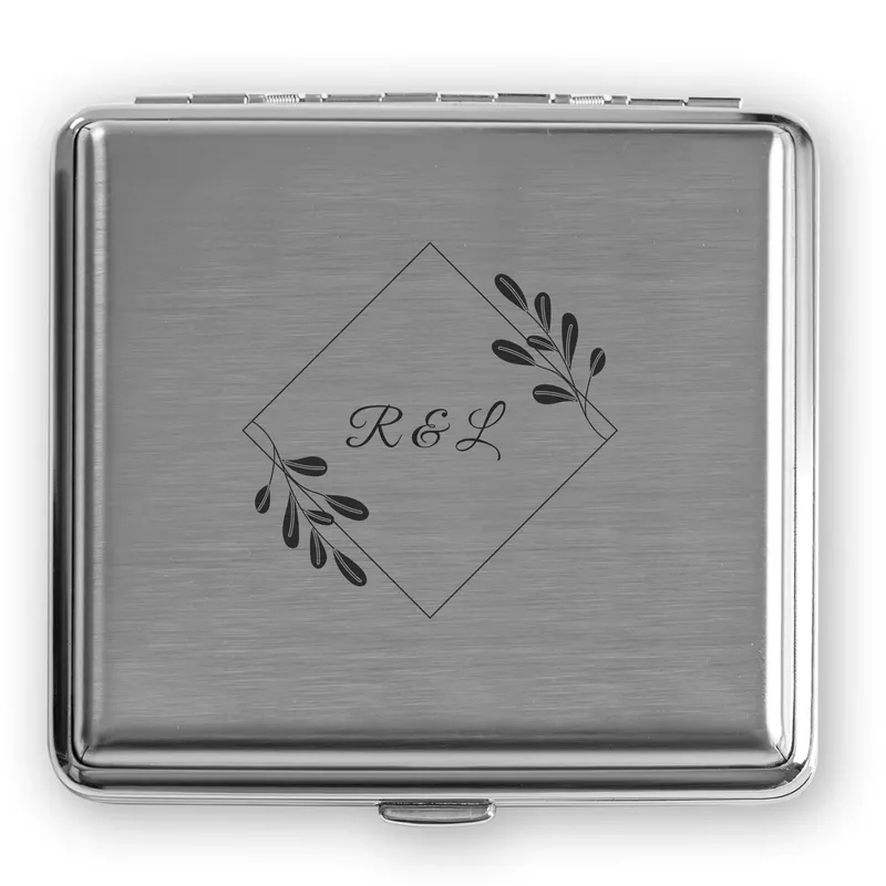 Personalized Floral Monogram Cigarette Case