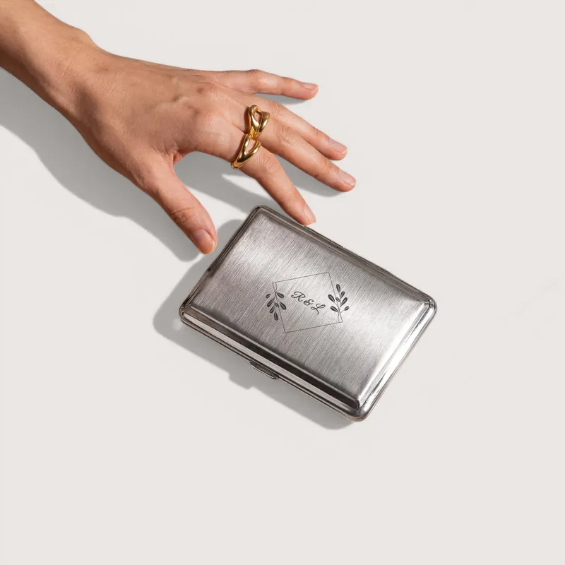 Personalized Floral Monogram Cigarette Case