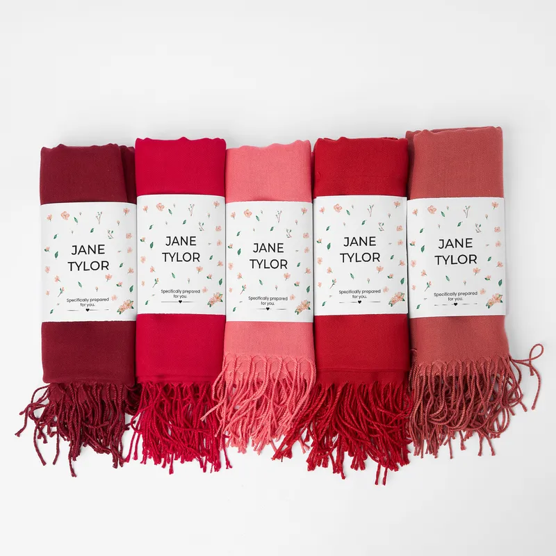 Personalised Floral Red Women's Shoulder Shawl